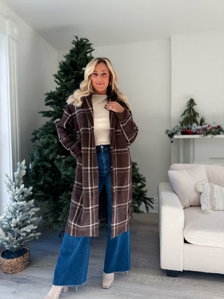 MASON SWEATER PLAID COAT (COFFEE BEAN) - Z SUPPLY