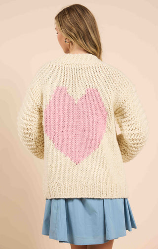 SADIE AND SAGE - HEART YOU HAND KNIT CARDIGAN - SADIE SAGE