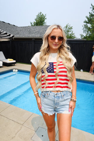 BOXY FIT FLAG SWEATER