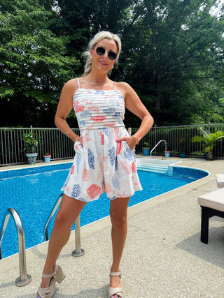 (MEDIUM) Seaside Swing Romper