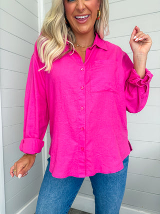 ALFIE LINEN BUTTON UP (ISLAND PINK) - Z SUPPLY