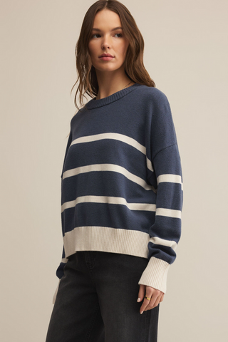 JORDANE STRIPED SWEATER (STORM CHASER) - Z SUPPLY
