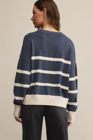 JORDANE STRIPED SWEATER (STORM CHASER) - Z SUPPLY