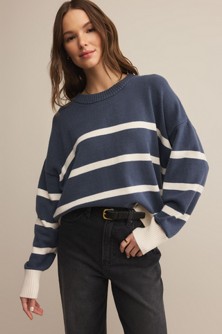 JORDANE STRIPED SWEATER (STORM CHASER) - Z SUPPLY