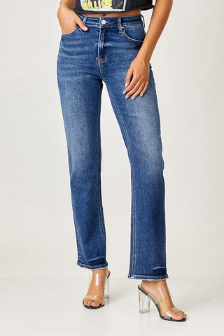 MIDRISE SLIM RELAXED STRAIGHT JEANS  - RISEN
