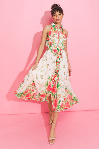 Spring Dream Printed Floral Midi