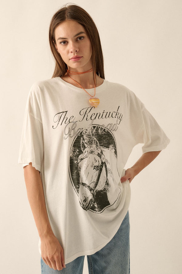 Kentucky Horse Garment Washed Oversize Graphic Tee