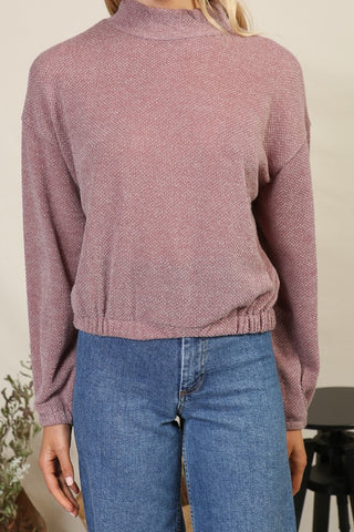 MOCK NECK LONG SLEEVE (MAUVE)