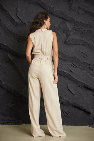 LINEN FASHION JUMPSUIT (NATURAL)