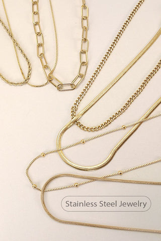 STAINLESS STEEL TARNISH FREE ALL CHAIN NECKLACES