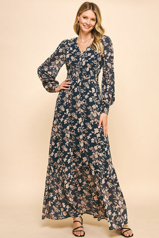 FLORAL PRINT (NAVY) MAXI DRESS