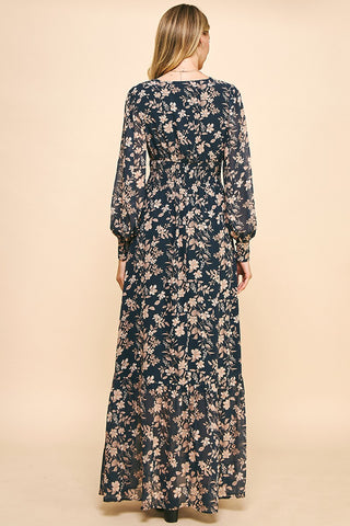 FLORAL PRINT (NAVY) MAXI DRESS