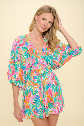 ADA PALM DRESS ROMPER - MEET ME IN SANTORINI