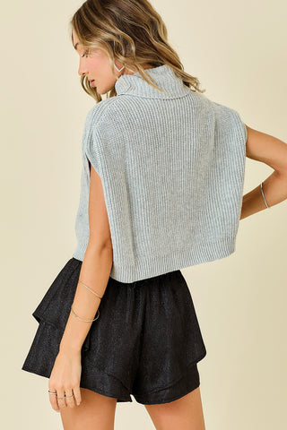 BOXY SWEATER CROP TOP (GREY)