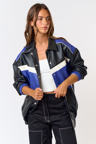 DETACHABLE RACER JACKET (ROYAL)