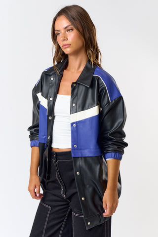 DETACHABLE RACER JACKET (ROYAL)