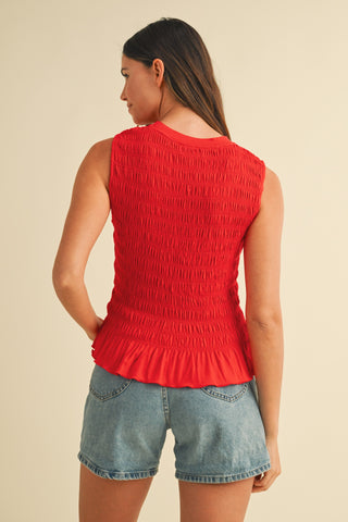 Ruffle Hem Knit Tank Top