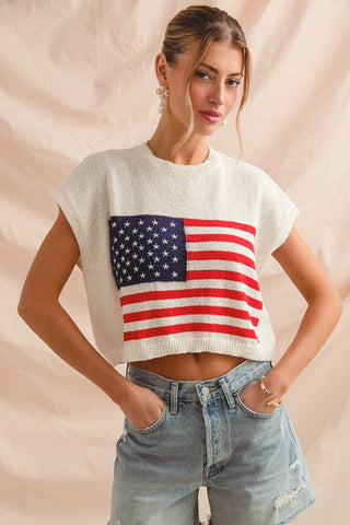 BOXY FIT FLAG SWEATER