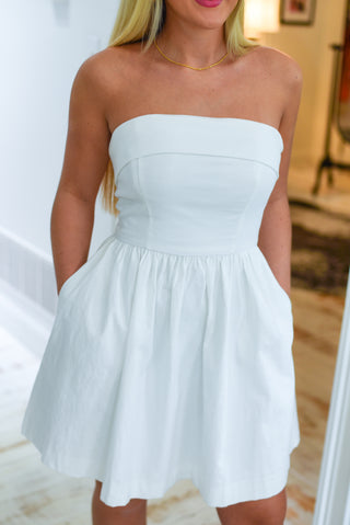 Hampton Social White Strapless Dress