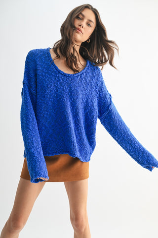 SCOOP NECK PULLOVER SWEATER