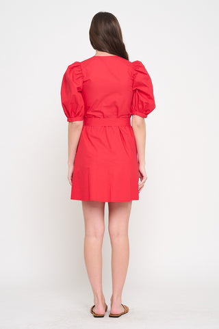 AEGEAN FLAME SUEDE DRESS - MEET ME IN SANTORINI