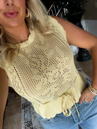 DAWN SWEATER TANK SWEATER (PALE YELLOW) - SAGE THE LABEL