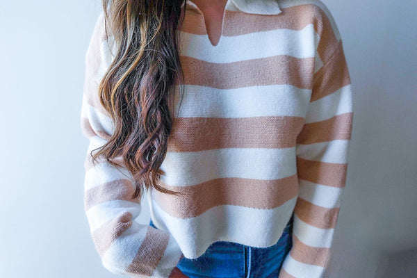 Always Remember Ivory/Taupe Cropped Sweater