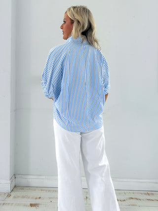 Capri Stripe Popover Blouse