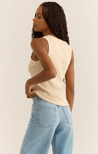 SIRENA RIB TANK (LIGHT OATMEAL HEATHER) - Z SUPPLY