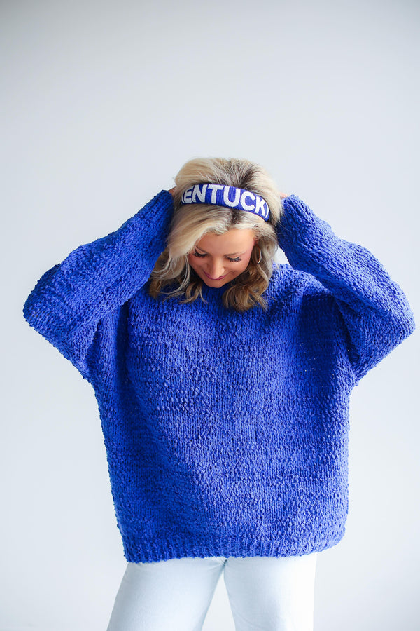 LOOSE FIT SOLID SWEATER (ROYAL BLUE)