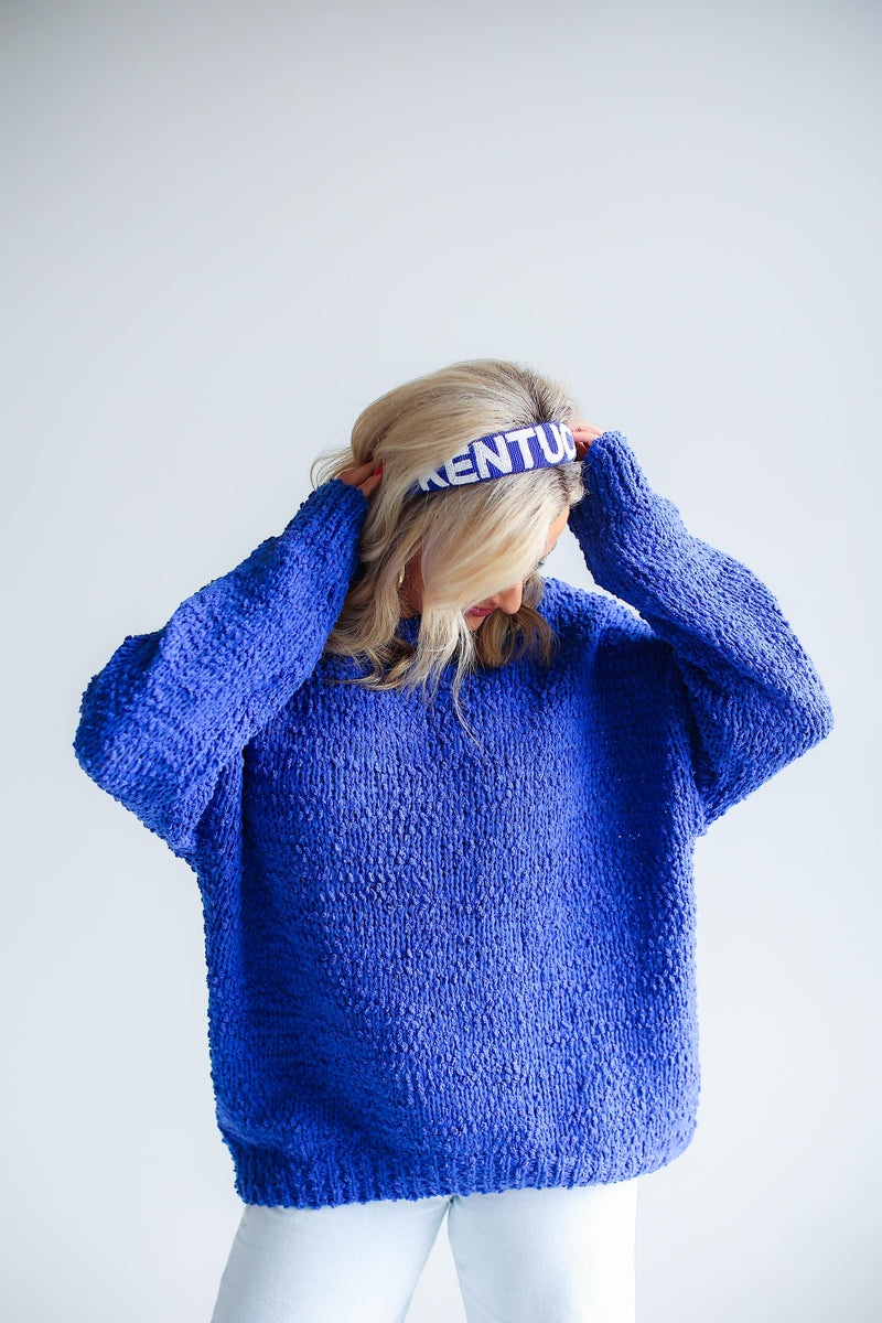 LOOSE FIT SOLID SWEATER (ROYAL BLUE)