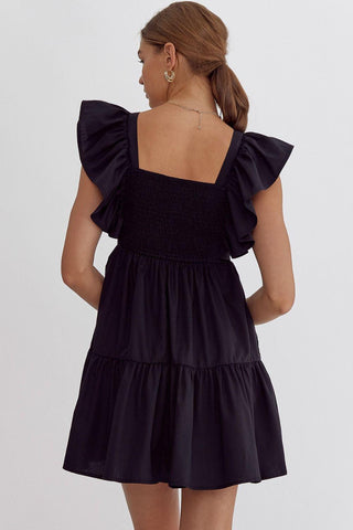 Flirty Sleeveless Black Dress (Copy)