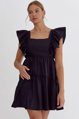 Flirty Sleeveless Black Dress (Copy)