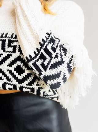 AZTEC FRINGE SWEATER