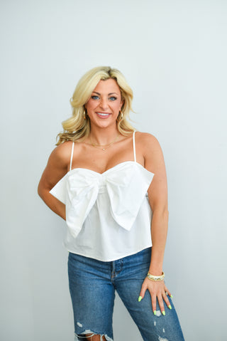 Front Bow Tie Tank (White)