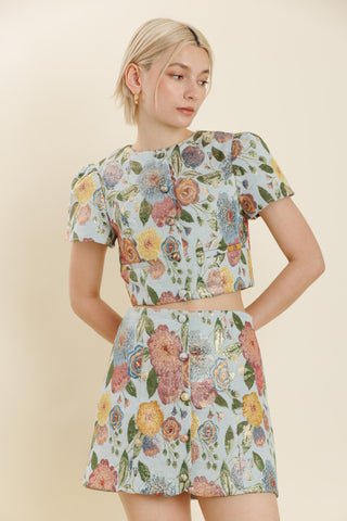 JACQUARD MINI SKIRT - AUREUM