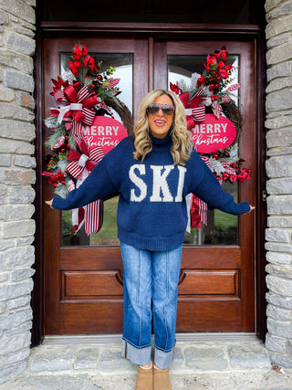 SKI TRIP (NAVY) OVERSIZED SWEATER