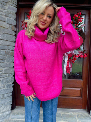 BOLD & BEAUTIFUL (PINK) OVERSIZED SWEATER