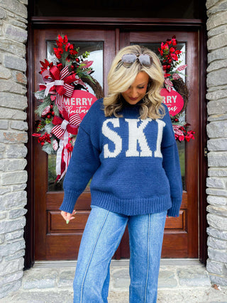 SKI TRIP (NAVY) OVERSIZED SWEATER