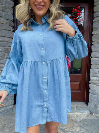 DENIM DAYDREAM BABYDOLL DRESS