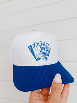 WILD CARD TRUCKER HAT (ROYAL BLUE)