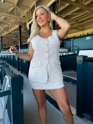 Beige Tweed Romper - Sincerely Ours