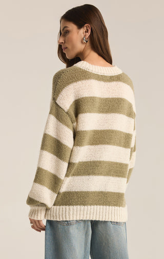 ANDERS STRIPE CREW SWEATER (WILLOW) - Z SUPPLY