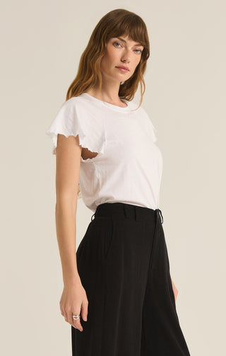 ABBY FLUTTER TEE (WHITE) - Z SUPPLY