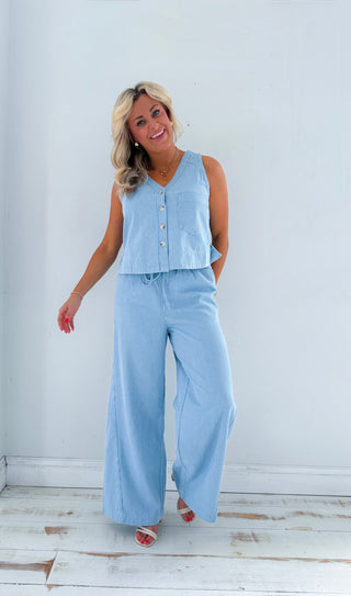 GILET COLZA BLEU CLAIR TOP