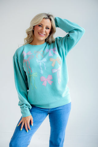 Feeling Bow-tiful (Teal) Sweatshirt