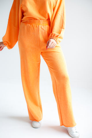 Clubs Washed Terry Sweat Pants (Washed Orange) - Sadie & Sage