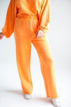 Clubs Washed Terry Sweat Pants (Washed Orange) - Sadie & Sage