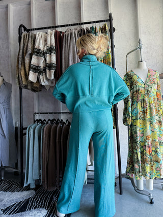 Terry Wide Leg Set (Slate Green)