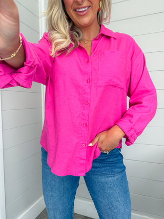 ALFIE LINEN BUTTON UP (ISLAND PINK) - Z SUPPLY